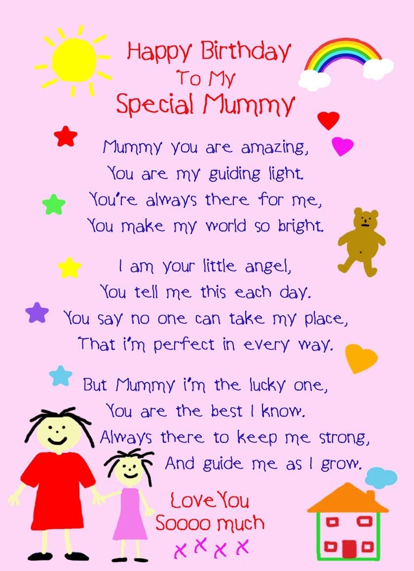 from The Kids Poem Verse Birthday Card (Special Mummy, from Daughter) - from The Kids Poem Verse Birthday Card Special Mummy from Daughter 3 from The Kids Poem Verse Birthday Card (Special Mummy