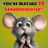 Granddaughter 20th Birthday Card (Funny Shocked Mouse Humour) - 20b 18