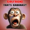 Girlfriend 30th Birthday Card (Funny Shocked Monkey Humour) - 30 40
