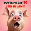 Son in Law 30th Birthday Card (Funny Shocked Pig Humour) - 30c 21