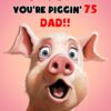Dad 75th Birthday Card (Funny Shocked Pig Humour) - 75c 19