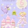 Granddaughter 6th Kids Birthday Card (Princess Cartoon) - granddaughter206 2