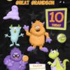 Great Grandson 10th Kids Birthday Card (Monsters Cartoon) - great20grandson2010 1
