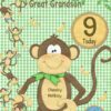 Great Grandson 9th Kids Birthday Card (Cheeky Monkey Cartoon) - great20grandson209