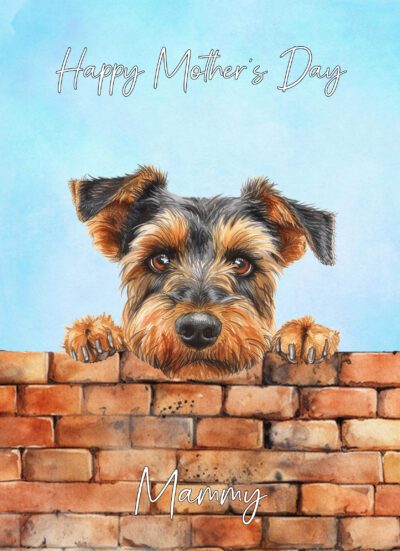 Welsh Terrier Dog Mothers Day Art Card for Mammy