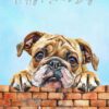 Bulldog Dog Mothers Day Art Card for Mammy (Design 2) - mammy 28