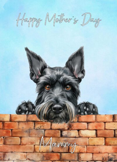 Giant Schnauzer Dog Mothers Day Art Card for Mammy