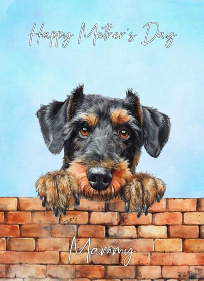 Airedale Dog Mothers Day Art Card for Mammy
