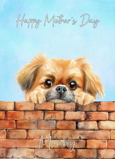 Pekingese Dog Mothers Day Art Card for Mammy