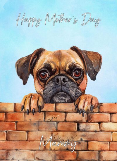Puggle Dog Mothers Day Art Card for Mammy