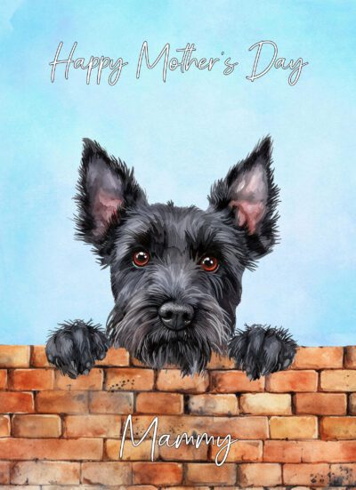 Scottish Terrier Dog Mothers Day Art Card for Mammy