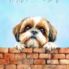 Shih Tzu Dog Mothers Day Art Card for Mammy - mammy 90