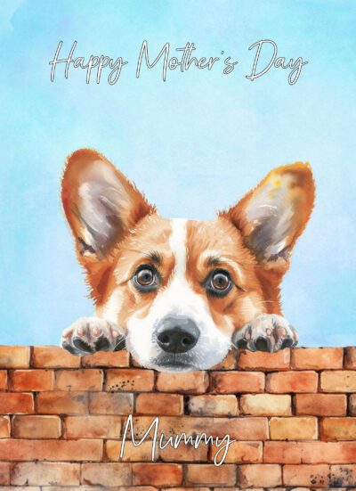 Corgi Dog Mothers Day Art Card for Mummy (Design 2)