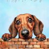 Dachshund Tan Dog Mothers Day Art Card for Mummy - mummy 38