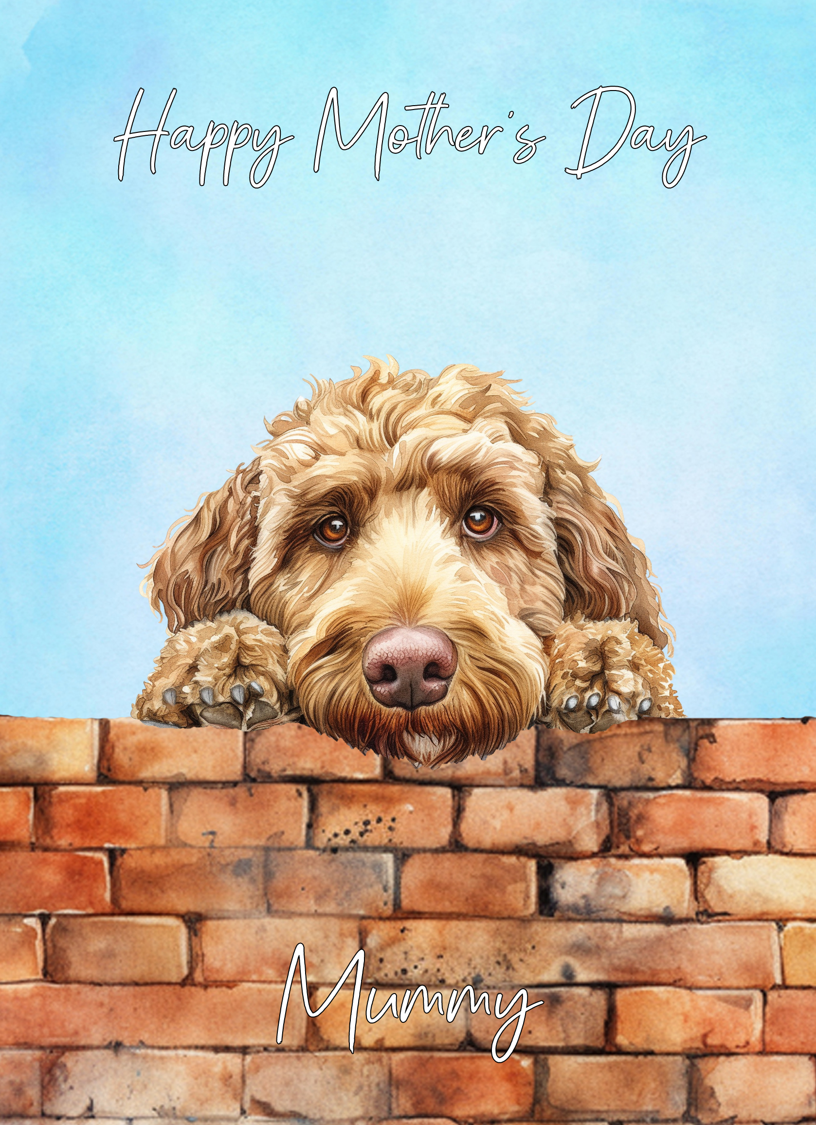 Labradoodle Dog Mothers Day Art Card for Mummy - mummy 63 3 Labradoodle Dog Mothers Day Art Card for Mummy