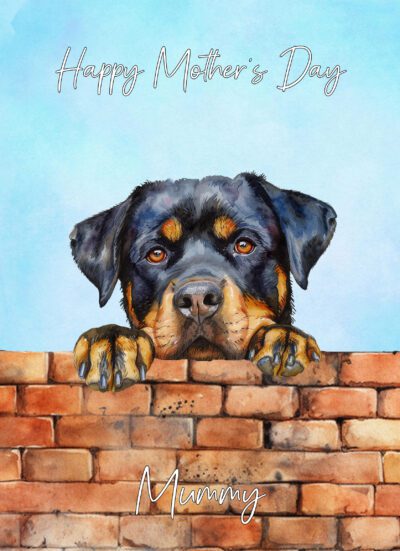 Rottweiler Dog Mothers Day Art Card for Mummy