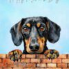Dachshund Black Dog Mothers Day Art Card for Nanna - nanna 37