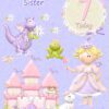 Sister 7th Kids Birthday Card (Princess Cartoon) - sister207 2